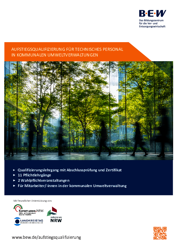 Flyer Aufstiegsqualifizierung für technisches Personal in kommunalen Umweltverwaltungen