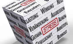 Würfel mit Stressbegriffen