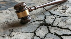 Richterhammer auf trockenem Boden