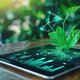 Nachhaltigkeitsbericht auf einem Tablet