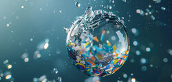 Mikroplastik in Wasserblase