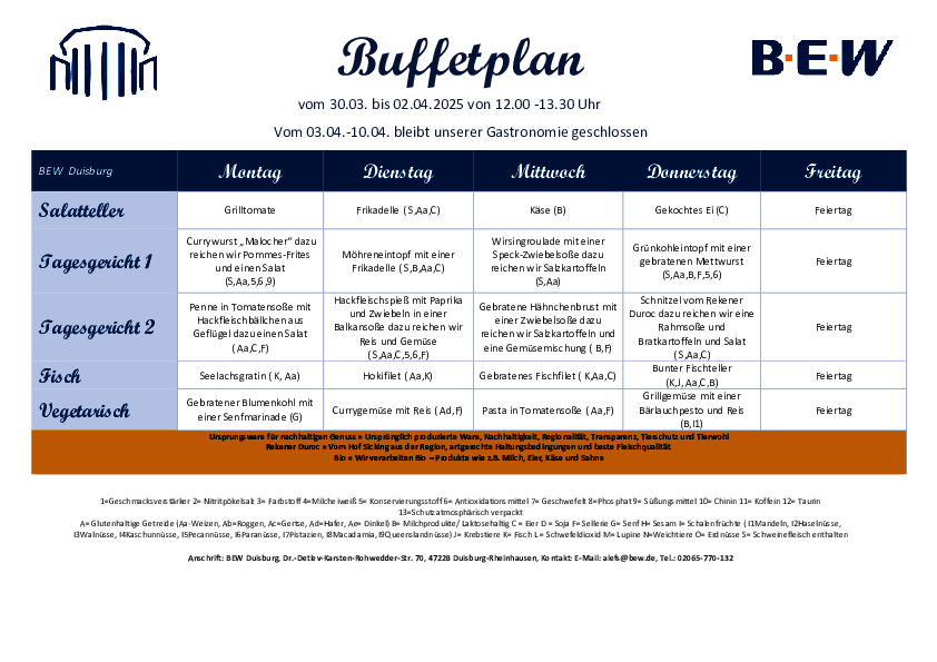 Buffetplan Duisburg