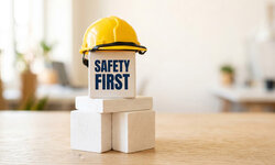 Koordinator nach Baustellenverordnung (SiGeKo) Teil 1 - Grundlehrgang "Safety First", Klötze und Sicherheitshelm