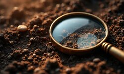 Bodenuntersuchung mit Lupe